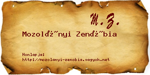 Mozolányi Zenóbia névjegykártya